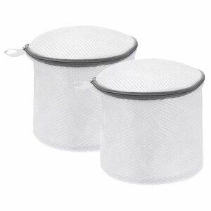 Premium Polyester Bra Laundry Bag with Protective Zipper Closure Set of 2 Gray